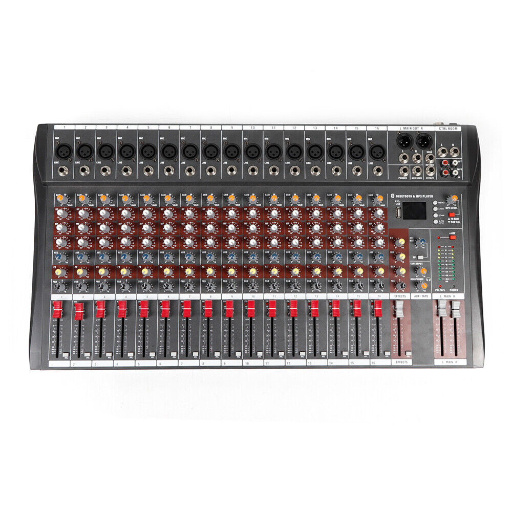 DENEST 16 Channels Mixing Console Bluetooth Audio Mixer Sound Board Console USB Mixing Console, for Stage Live Studio USB Port