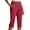 Q7-Red, variant on Textilo Women's Capri Pants Elastic High Waisted Side Slit Stretch Capri Pants with Pockets Straight Leg Button Cropped Pant Work Golf Yoga Summer Travel Workout Slacks,White M