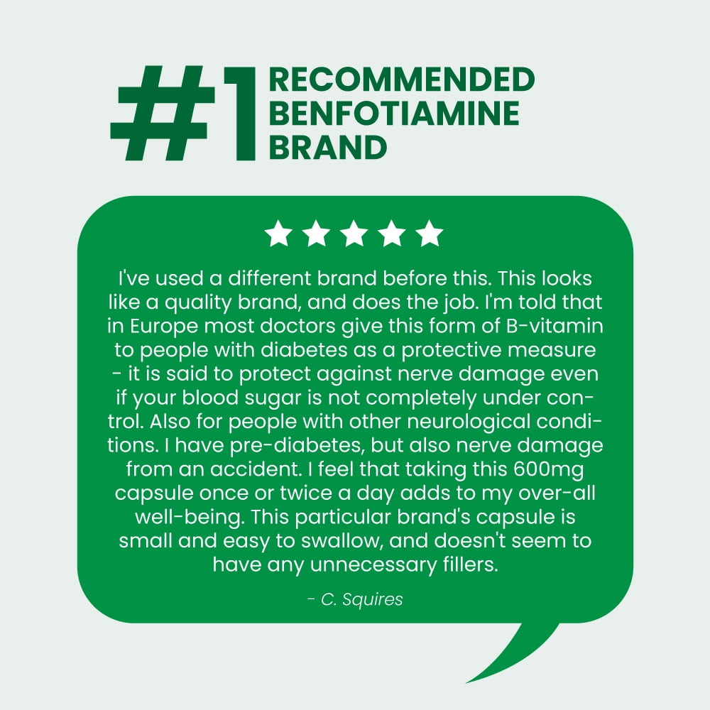 VHC Vitamin B1 Benfotiamine Supplement 600mg Fat-Soluble Thiamine 120 Veggie Capsules