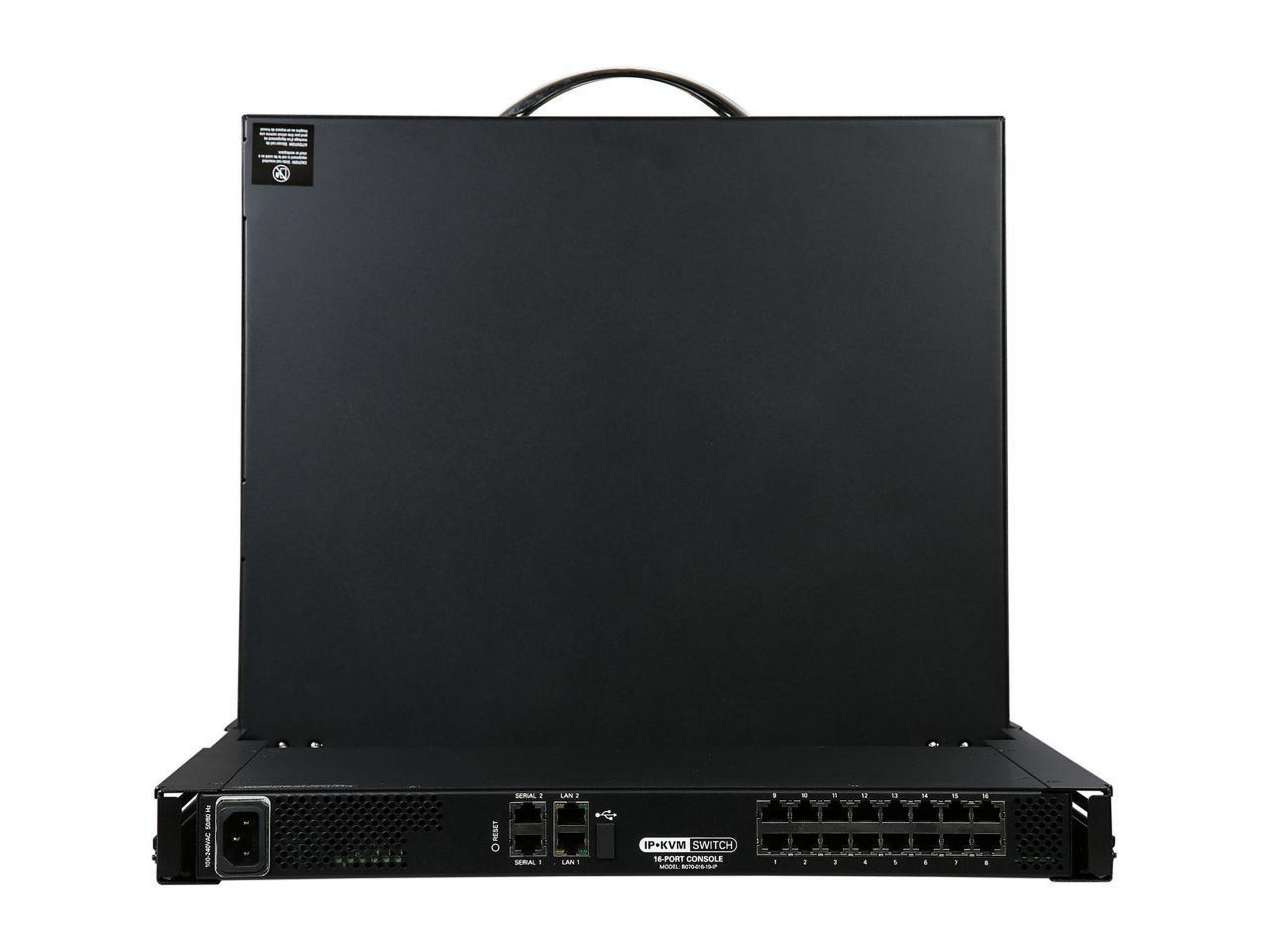Tripp Lite by Eaton NetCommander 16-Port Cat5 KVM over IP Switch - 19 in. LCD 1 Remote + 1 Local User 1U Rack-Mount - 16 Computer(s) - 19" - 16 x RJ-45 Keyboard/Mouse/Video - 1U Height