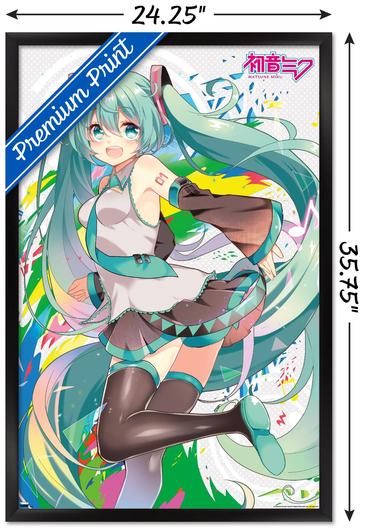 M☆Splash!! MIKU ピクチャーボード Hatsune Miku - Color Splash Wall Poster with Wooden Magnetic Frame