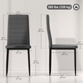 thumbnail image 3 of HOMCOM Chaises de Salle à Manger, Ensemble de 6, Chaise d'Appoint Rembourrée en Tissu de Lin, Dossier, 3 of 10