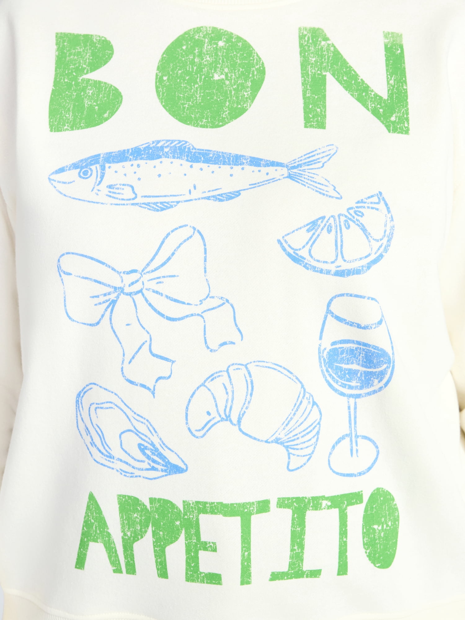 Terra & Sky Women's Plus Size Bon Appetito Graphic Sweatshirt, Sizes 0X-5X