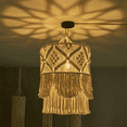 thumbnail image 5 of 3X Handmade Wall Tapestry Lampshade Macrame Boho Decor Handcraft Tassel Tapestry Background Headboard Hanging,3 x lampshade,Beige, 5 of 6