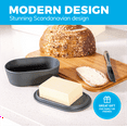 thumbnail image 3 of Modern Bamboo Butter Dish with Lid - Dishwasher Safe - Perfectly Sized For Large European Style Butters by Cooler Kitchen, 3 of 5