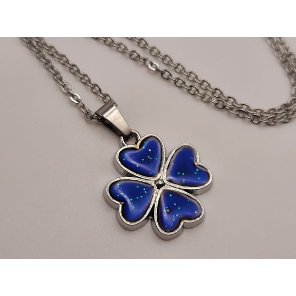 Changing Color Mood Stone Necklace Heart Necklace Mood