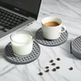 thumbnail image 6 of Set of 6 Silicone Drink Coasters with Metal Holder – 4" Round Heat Resistant Non-Slip Pads for Mugs, Cups, Table, Desk, Office, Bar (Gray), 6 of 6