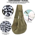 thumbnail image 4 of Dog Carrier Sling - Reversible Puppy Carrier Purse with Storage Pocket, Hand-Free Dog Sling Carrier for Carry Small Dogs and Cats, Travel Safety Harness, Dog and Cat Harness (Green), 4 of 14