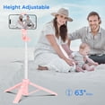 thumbnail image 3 of Trípode de viaje para teléfono móvil Selfie Stick Liphisy, color rosa, 3 of 7