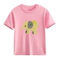 thumbnail image 6 of Avrnliq Girls Pink 100% Cotton Abstract Elephant Line Art T-Shirt Fade-Resistant Crew Neck Short Sleeve Casual Everyday Tee for Kids (2-13Y),Size 4-5 T, 6 of 6