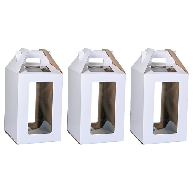 Maytalsory 3pcs Paper Cardboard Box Cake Box Cup Cake Cake Cartons Box Box Portable Cupcake Transparent Window 3Pcs+10*10*12in