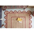thumbnail image 2 of Area Rug Natural Jute Hand Braided Rug Red Scalloped Runner, 2 of 7