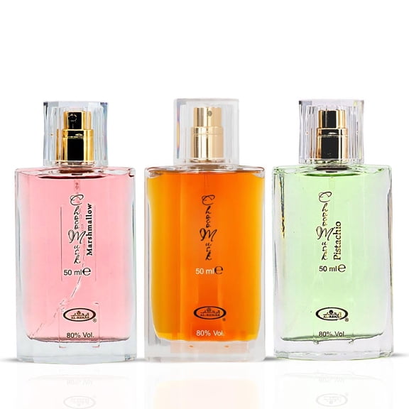 Al Rehab Choco Musk Perfume - Original, Marshmallow & Pistachio EDP Sprays 50ml (1.65 oz)