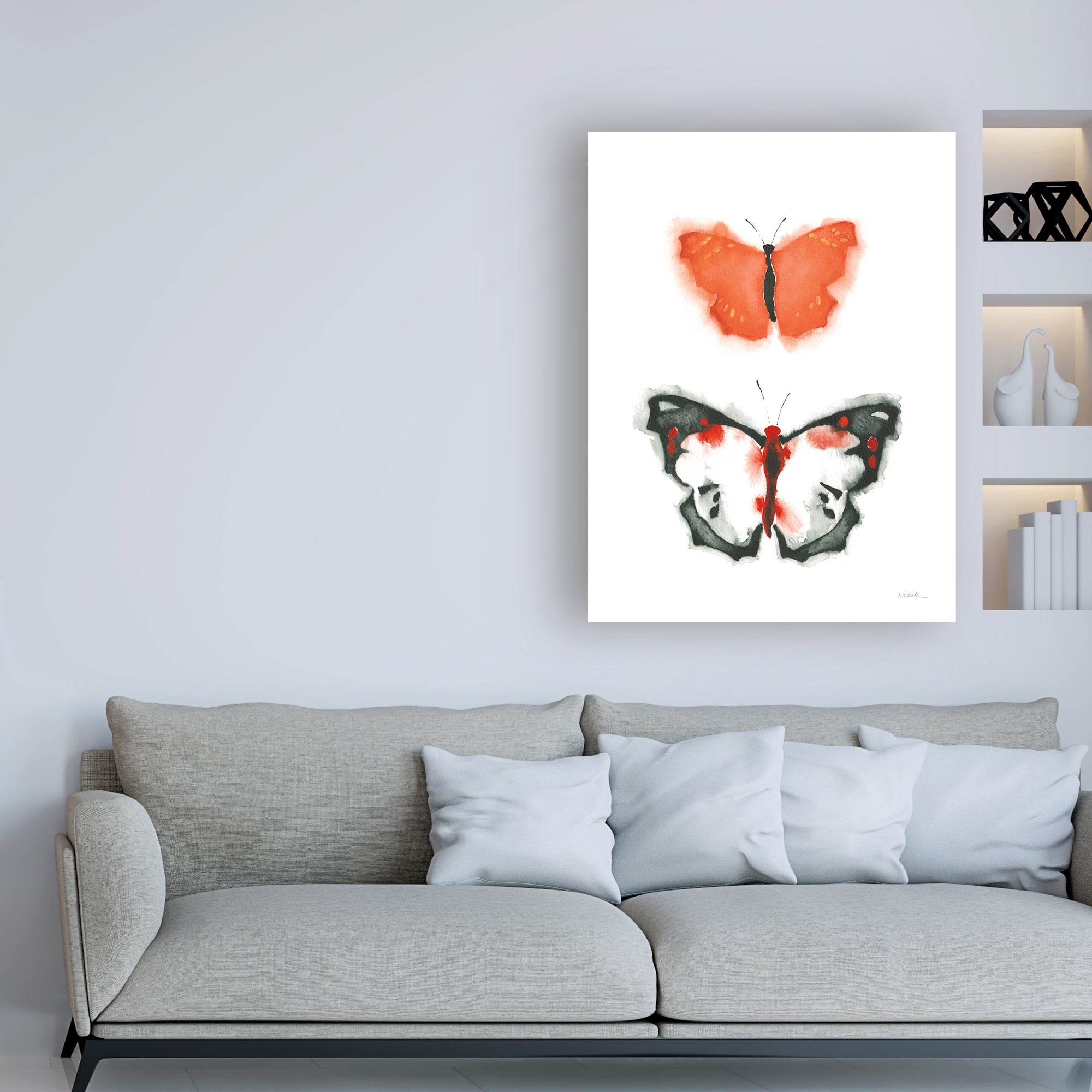 Trademark Fine Art 'Watercolor Butterflies III' Canvas Art by Shirley Novak