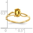 thumbnail image 2 of 14K Yellow Gold 6X4mm Oval Citrine Checker Ring (Size 6) Made In United States y4648cc, 2 of 5