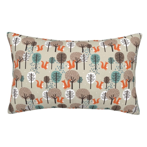 Balery Squirrels and Trees Funda de Cojín Estampada, Regalos para Mujeres, Regalos de Amor para Ella, Regalos para Novia o Esposa, Funda de Almohada-14"x20"