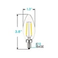 thumbnail image 6 of Luxrite 4W E12 Vintage Candelabra Dimmable LED Light Bulbs, 40W Equivalent 400 Lumens, 4000K Cool White, Blunt Tip, 12-Pack, 6 of 7