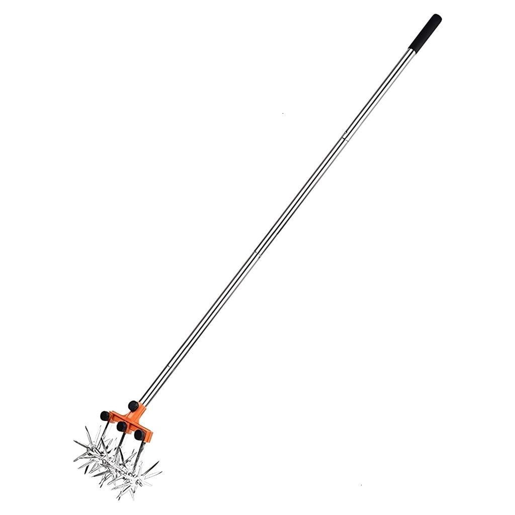 Manual Tiller Tool Metal Construction Wheel Rotary Edger Manual Lawns Tool Gardening For Tight Spaces