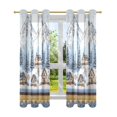 thumbnail image 7 of Yayeee Window Curtains Light Filtering 63"x42" Grommet Panel Pair Home Living Room Decor, Winter Village, 7 of 7