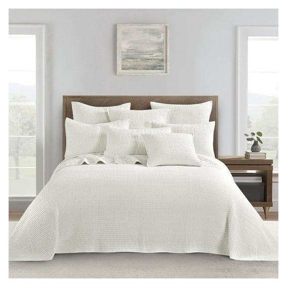 YOSITiuu - Mills Waffle - Bedspread Set - Cream Cotton Waffle - Bedspread Size (84 x 104in.), Sham Size (26 x 20in.)