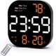 thumbnail image 1 of Reloj de pared digital, reloj despertador digital LED de 10,5 pulgadas, pantalla grande con control remoto, fecha y temperatura, atenuación automática, día de la semana, para sala de estar, oficina, d, 1 of 4