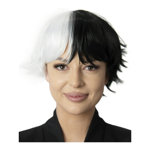 Adult's Anime Hero Black And White Wave Wig Costume Accessory