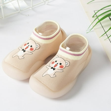 

FZM Christmas Baby Home Slippers Cartoon Warm House Slippers For Infant Lined Winter Indoor Shoes Toddler Socks