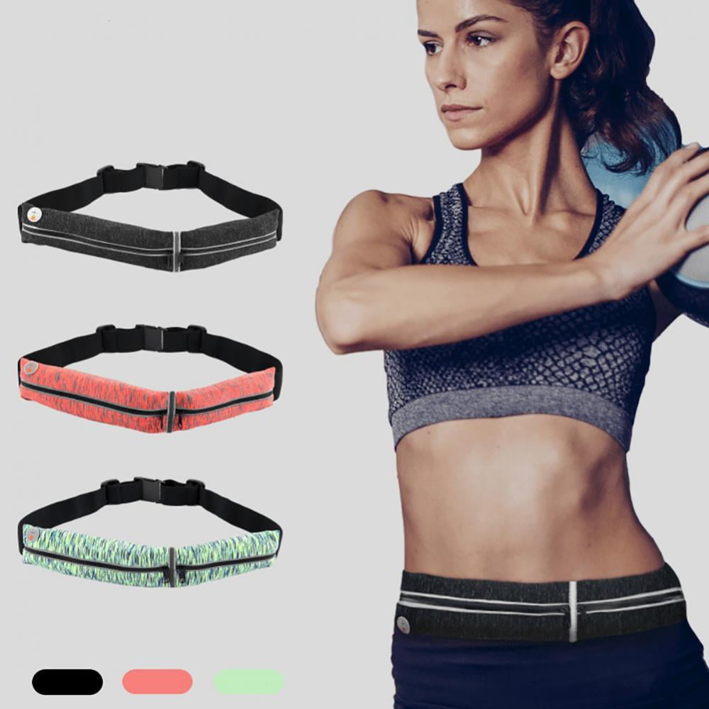 Obling Running Belt Black Adjustable Running Pouch Phone Holder Accessories Fits All Phone Under 6.5 Fanny Pack for Women Men Water Resistant Waist Pack Runners Belt for Hiking Fitness Travel