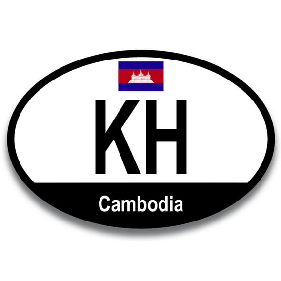 Magnet Me Up Cambodia Cambodian Euro Oval Magnet Decal, 4x6 In, for Car, Truck, SUV