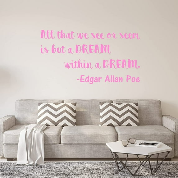 VWAQ All That We See Or Seem is But A Dream Within A Dream Wall Decal Edgar Allan Poe Quote