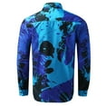 thumbnail image 3 of TAIAOJING Mens Long Sleeve Floral Shirts Tie-dye Printed Lapel Cardigan Loose Special Work Button Down Blouse Shirt, 3 of 5