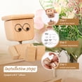thumbnail image 6 of 2Pcs Shaking Wooden Man Figurine Little Wooden Statue That Sways Car Dashboard Figurines with Spring Legs with Rich Expression Accessories Decorations Doll Gifts, 6 of 16
