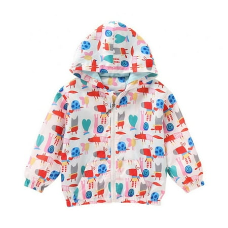 

3-8T Toddler Girl Boy Windbreaker With Hoods Kids Zipper Coat Windproof Jacket Outwear