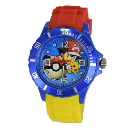 Large Womens Watches Pokemon Pikachu & Ash Quartz Analog Wrist Watch For Men Women Boys Girls.Fashion Large Modern Display. ()