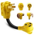 thumbnail image 1 of Homdec 50 Amp to 30 Amp RV Power Cord Adaptor 12 Inch, Dogbone Adapter RV Electrical Converter Cord Cable with Grip Handle, Waterproof Heavy Duty Power Adapter for Camper Van Trailer Motorhome, 1 of 15