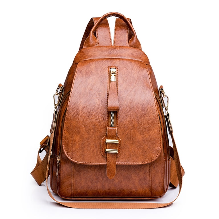 Pnellth Women Backpack Travel Bag Smooth Faux Leather Zipper  display picture 3