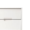 thumbnail image 3 of Mid-Century Modern 2-Drawer Solid Pine Wood Nightstand with Cutout Handles - White, Versatile Side Table for Bedroom &amp; Living Room, 20"W x 16"D x 24"H, 3 of 5