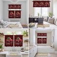 thumbnail image 6 of Christmas Truck Kitchen Curtains Sets for Windows 36 Inch Length, Red Black Buffalo Plaid Xmas Tree Snowflakes Rod Pocket Window Treatments Tier Curtains and Valances Set for Bedroom/Bathroom, 6 of 8