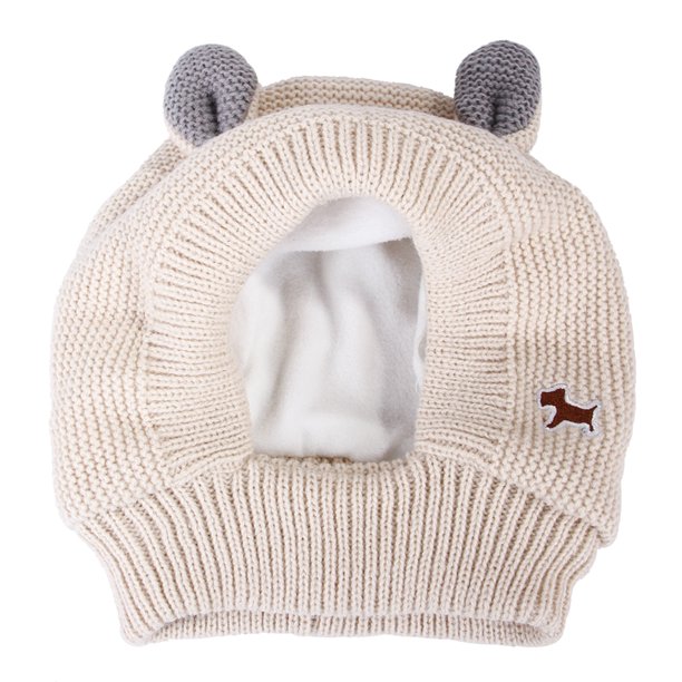 Gorro de punto para mascotas, gorro de otoño e invierno para mascotas, gorros cálidos navideños, resistentes al viento y abrigados, gorro de vacaciones con orejas para mascotas grandes