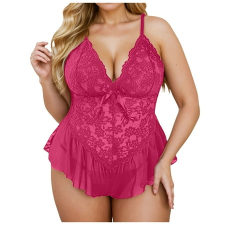 Ladies Nightgowns Womens Babydoll Dress Red Lingerie Lace Lingerie For Women Nightgowns For Women Plus Size