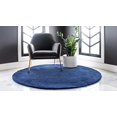 thumbnail image 3 of Unique Loom Solo Collection Solide Peluche Enfants Tapis Rond, 6', Bleu Marine, 3 of 5