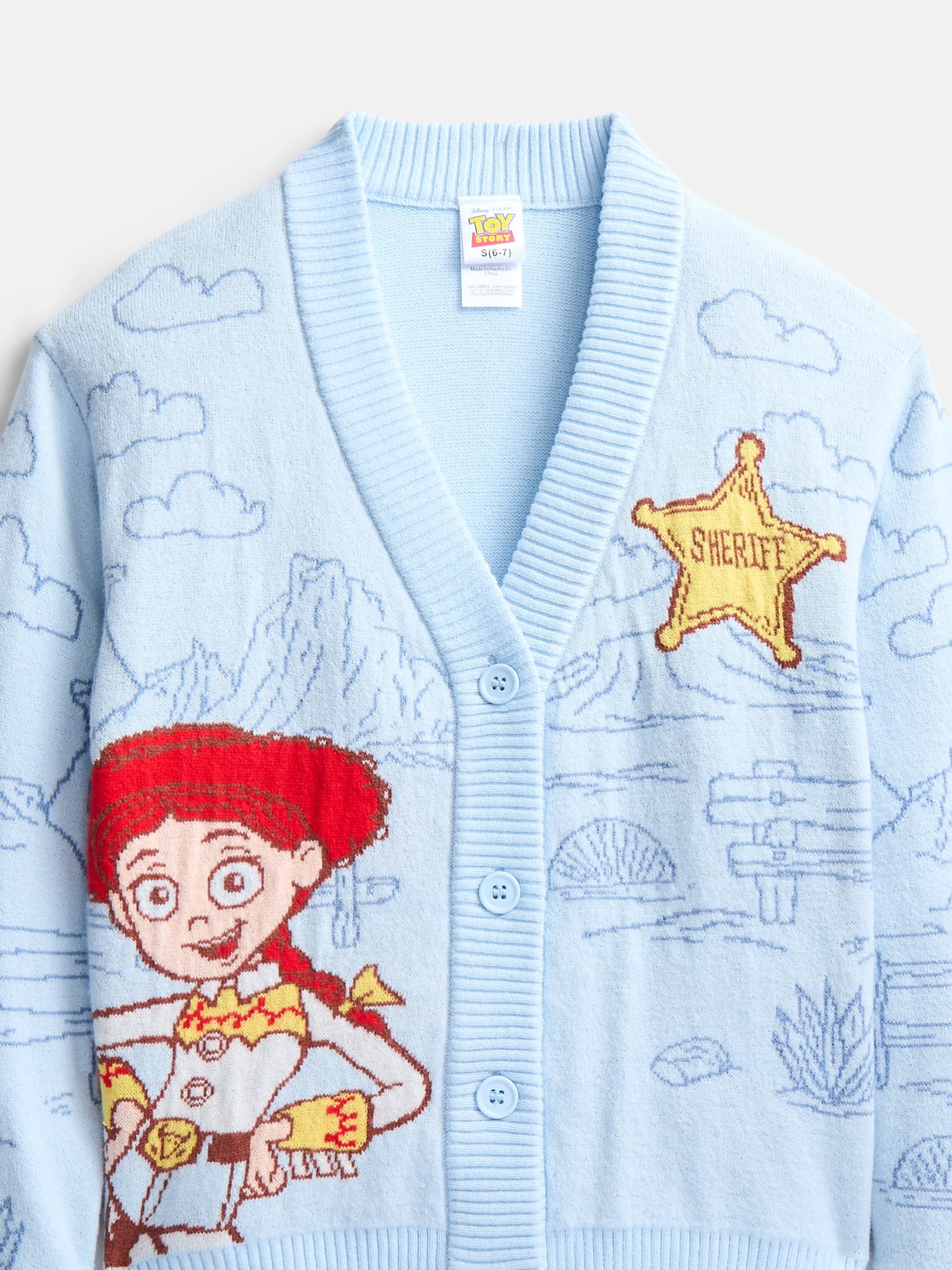 Toy Story Girls Graphic Cardigan with Long Sleeves, Sizes 4-16
