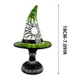 thumbnail image 3 of PoyoKee Halloween Decorations - Witch Hat Lamp, Gothic Stained Glass Night Light, Witch Resin Desk Lamp for Book Shelf Mantel Halloween Indoor Decor, 3 of 7