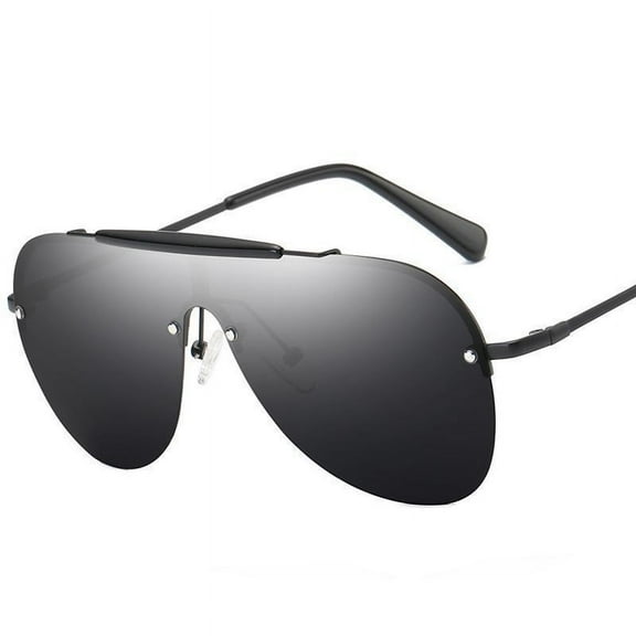 Mens Aviator Sunglasses Metal Frame One-Piece Lens Fashion Large Frame Sun Glasses for Men and Women Driving Fishing
