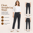 thumbnail image 3 of MASKERT Women’s Fleece Lined Pants, High Waisted Stretch Casual Pants, Warm Straight Leg Tapered Pants for Winter, Golf, Hiking & Daily Wear, 3 of 9