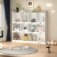 thumbnail image 2 of White Bookshelf, 3-Tier Open Shelf Bookcase, 10 Cube Wooden Storage Organizer, Freestanding Bookshelf Cube Shelf for Bedroom, Living Room, Office, 2 of 9