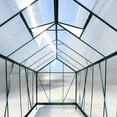thumbnail image 5 of Yesurprise Polycarbonate Greenhouse, Walk in Greenhouse with Rain Sink, Sliding Door, Transparent Polycarbonate Panels, Aluminum Frame, Vent, Waterproof Outdoor Greenhouse, 5 of 6