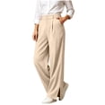 thumbnail image 2 of Zormilly Dress Pants Women High Waisted Business Casual Wide Leg Trousers with Pockets Side Slit Office Dressy Loose Pants, S-2XL, 2 of 2