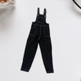thumbnail image 1 of Pantalones de figura de mujer a escala 1:6, overoles de mezclilla, accesorios de cosplay, decoración de muñecas, pantalones en miniatura para figuras negro, 1 of 10