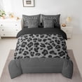 thumbnail image 2 of jejeloiu Leopard Cheetah Pattern 7-Piece Twin Bedding Sets,Chic Minimalist Aesthetic Bedding Comforter Set,Gray Wildlife Print Sheet Sets For Kids,Luxury Bedroom Decor Reversible, 2 of 8